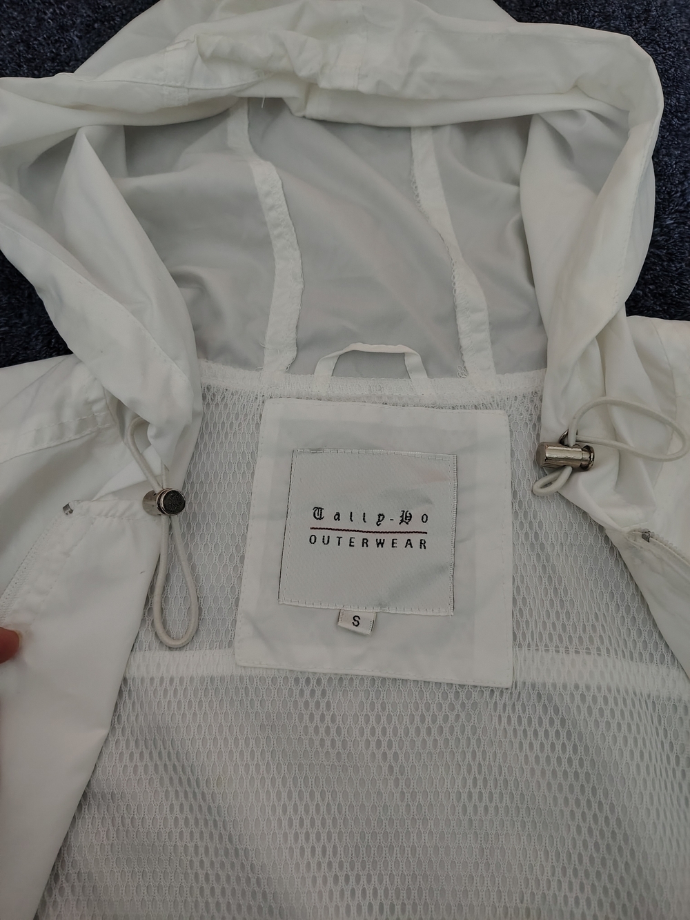 Tally-Ho White Outerwear Hooded Jacket - Size S